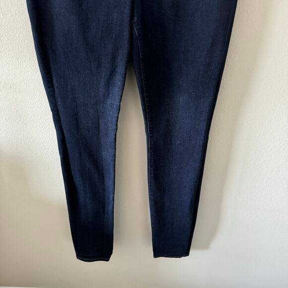 Land's End Mid Rise Curvy Pull On Skinny Stretch Jeans Jeggings Dark Wash Sz 14 - Picture 6 of 10